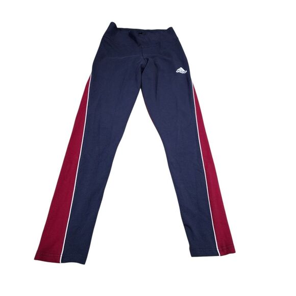Adidas Women's Leggings XS Long High Rise Colorblock Activewear Sporty - Picture 2 of 9